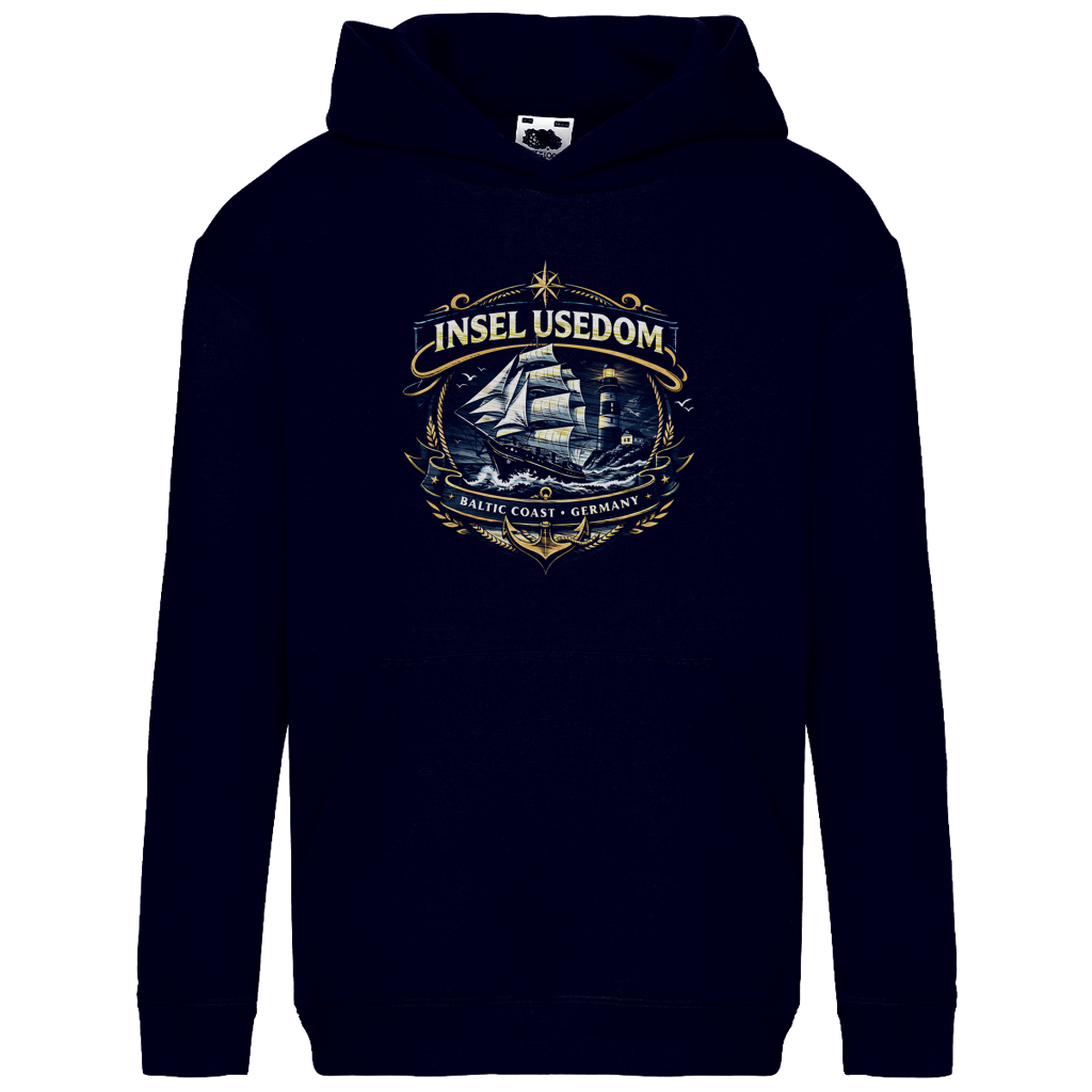 Hoodie Kinder Segelschiff #584 Insel Usedom - beidseitiger Druck