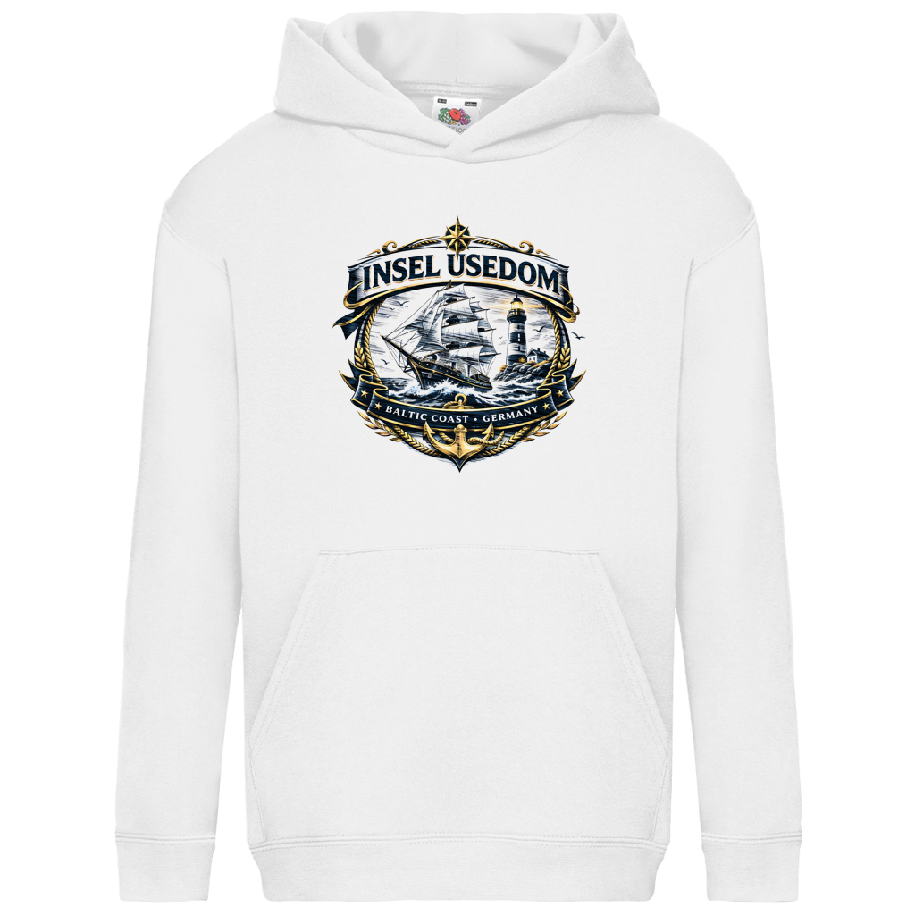 Hoodie Kinder Segelschiff #584 Insel Usedom - beidseitiger Druck