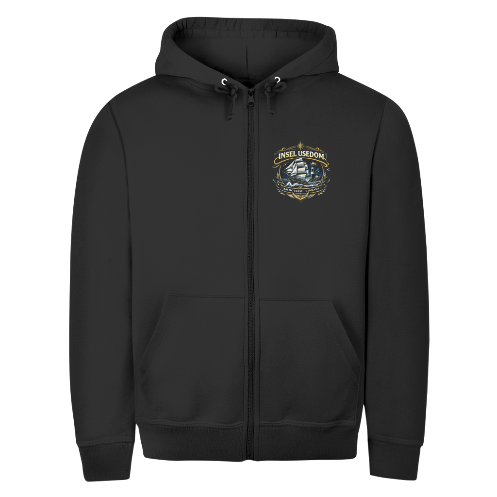 Hoodie-Jacke  Segelschiff #584 Insel Usedom - beidseitiger Druck