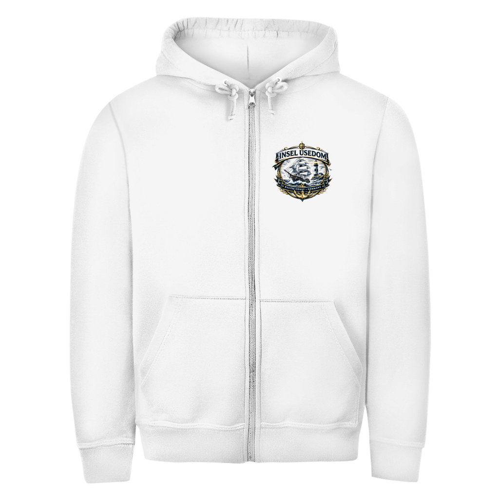 Hoodie-Jacke  Segelschiff #584 Insel Usedom - beidseitiger Druck