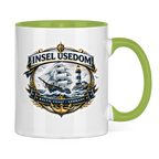 Keramik-Tasse zweifarbig  Segelschiff #584 Insel Usedom