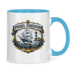 Keramik-Tasse zweifarbig  Segelschiff #584 Insel Usedom