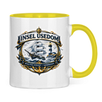Keramik-Tasse zweifarbig  Segelschiff #584 Insel Usedom