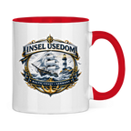 Keramik-Tasse zweifarbig  Segelschiff #584 Insel Usedom