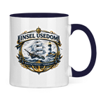 Keramik-Tasse zweifarbig  Segelschiff #584 Insel Usedom