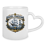 Keramik-Tasse mit Herzhenkel  Segelschiff #584 Insel Usedom