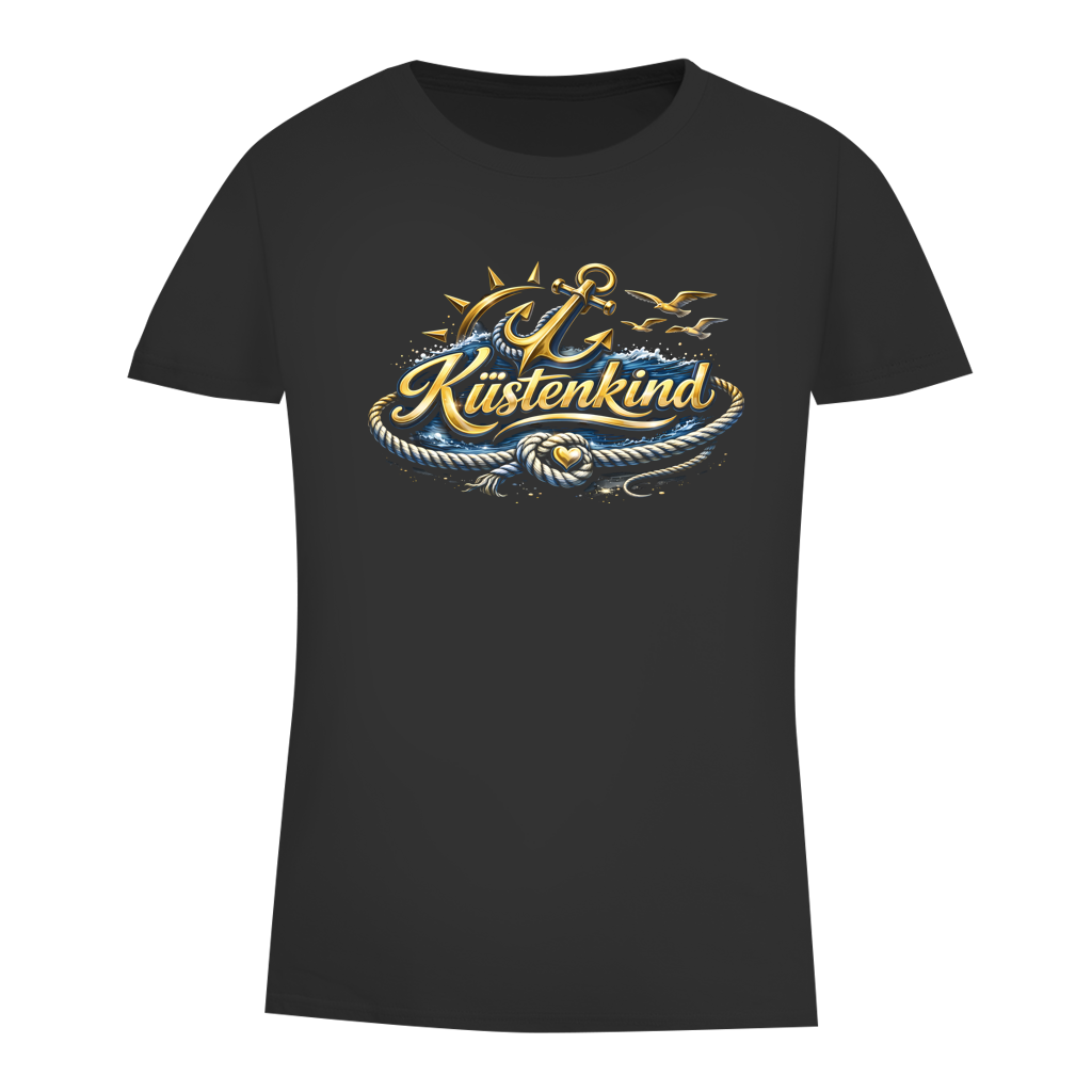 T-Shirt Damen  Küstenkind #600 blau-gold