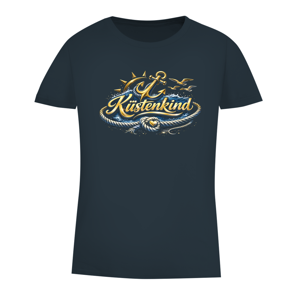 T-Shirt Damen  Küstenkind #600 blau-gold