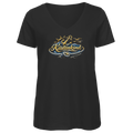 T-Shirt Damen V-Neck  Küstenkind #600 blau-gold