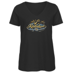T-Shirt Damen V-Neck  Küstenkind #600 blau-gold
