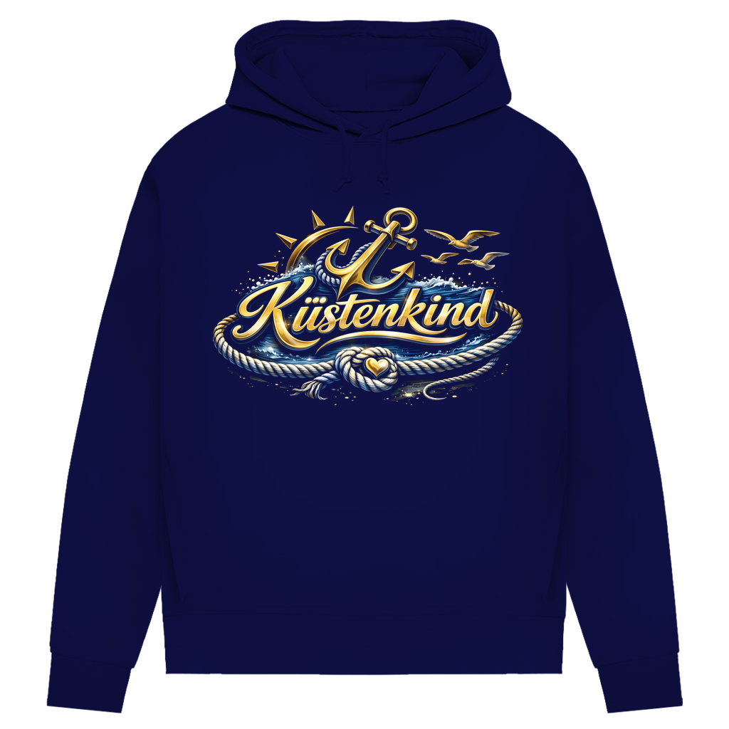 Hoodie Damen  Küstenkind #600 blau-gold