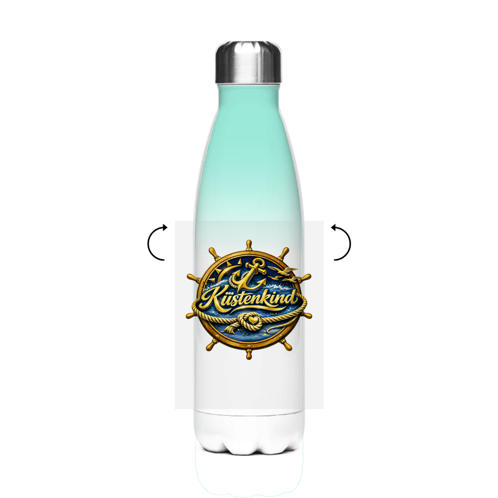 Edelstahl-Thermoflasche  Küstenkind #600 blau-gold