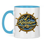 Keramik-Tasse zweifarbig  Küstenkind #600 blau-gold