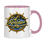 Keramik-Tasse zweifarbig  Küstenkind #600 blau-gold