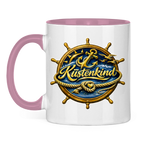 Keramik-Tasse zweifarbig  Küstenkind #600 blau-gold