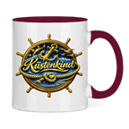 Keramik-Tasse zweifarbig  Küstenkind #600 blau-gold
