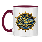 Keramik-Tasse zweifarbig  Küstenkind #600 blau-gold