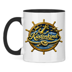 Keramik-Tasse zweifarbig  Küstenkind #600 blau-gold