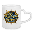 Keramik-Tasse mit Herzhenkel  Küstenkind #600 blau-gold