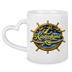 Keramik-Tasse mit Herzhenkel  Küstenkind #600 blau-gold