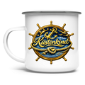 Emaille Tasse  Küstenkind #600 blau-gold