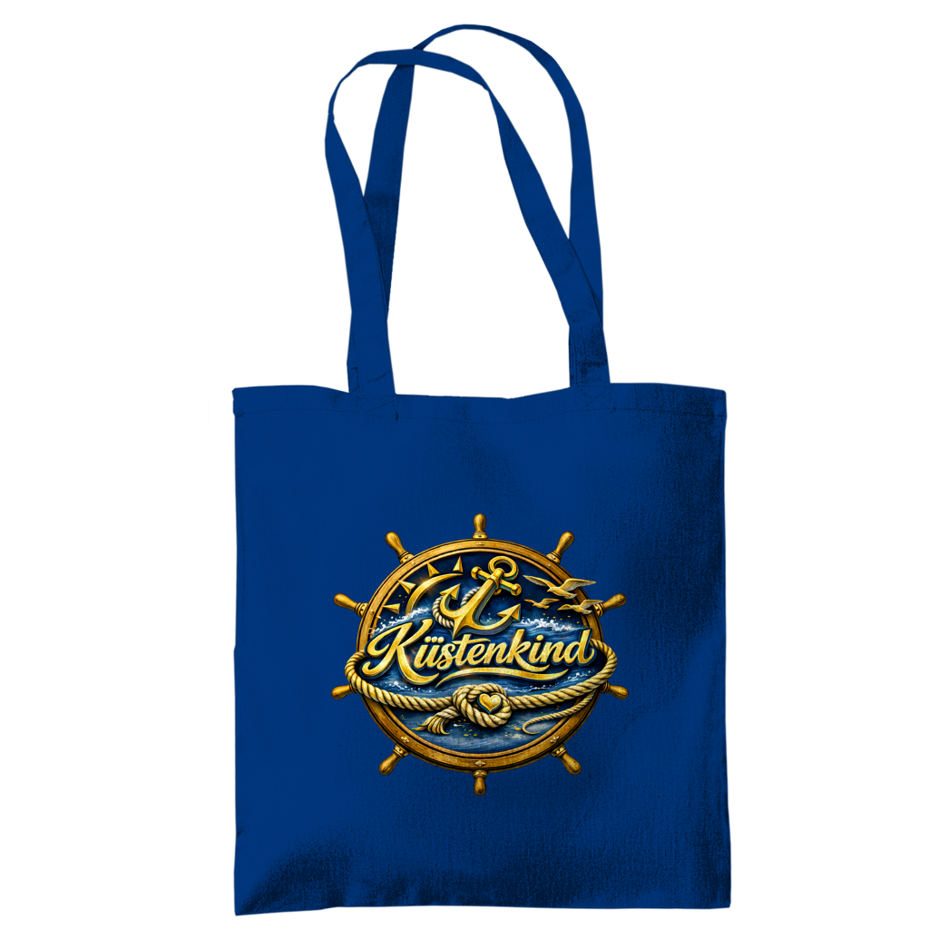 Baumwolltasche  Küstenkind #600 blau-gold