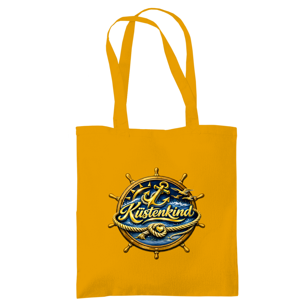 Baumwolltasche  Küstenkind #600 blau-gold