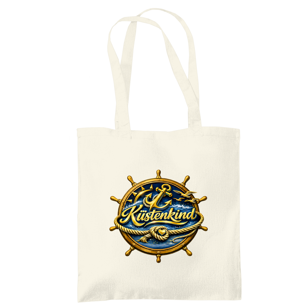Baumwolltasche  Küstenkind #600 blau-gold