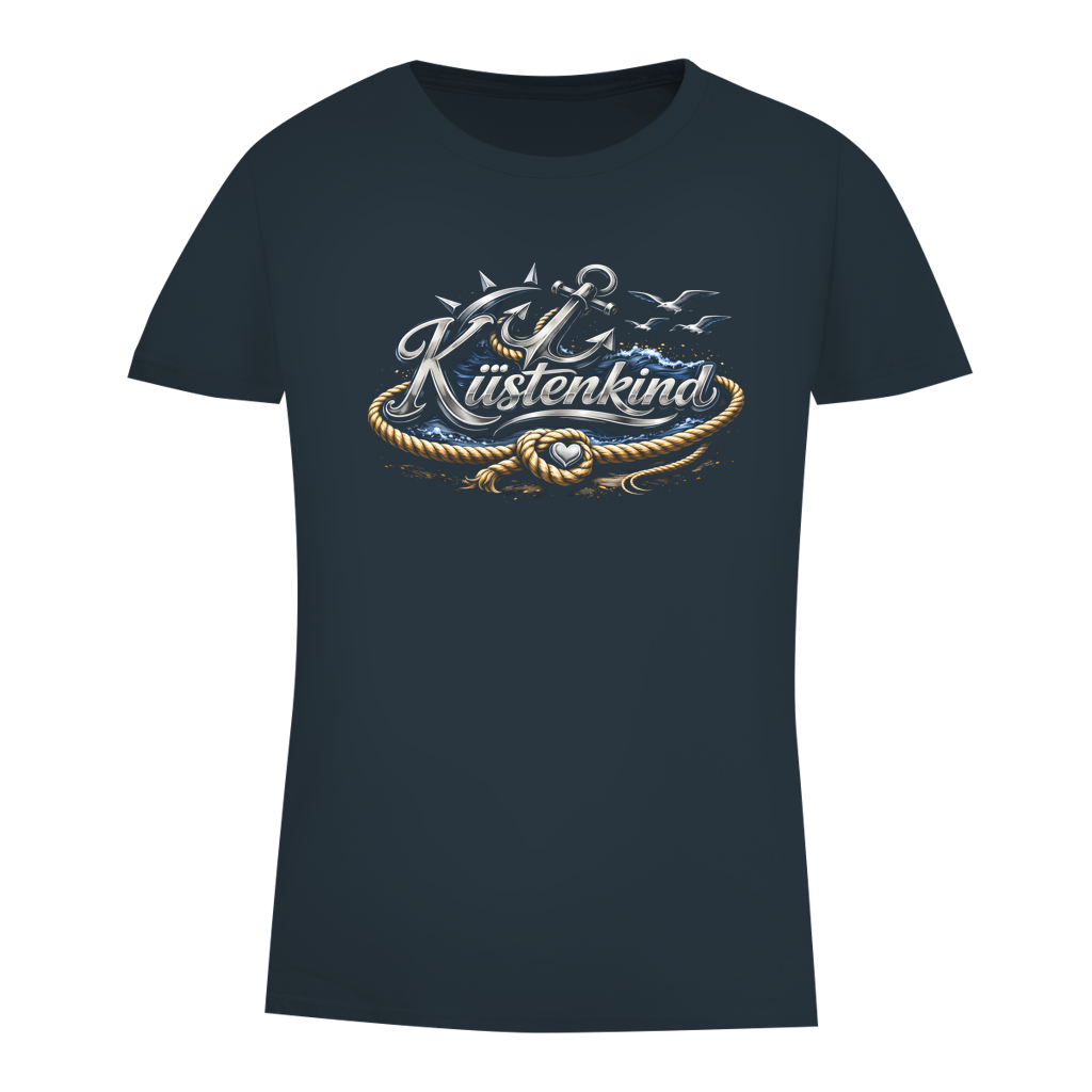 T-Shirt Damen Küstenkind #600 blau-silber