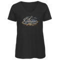 T-Shirt Damen V-Neck Küstenkind #600 blau-silber