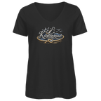 T-Shirt Damen V-Neck Küstenkind #600 blau-silber