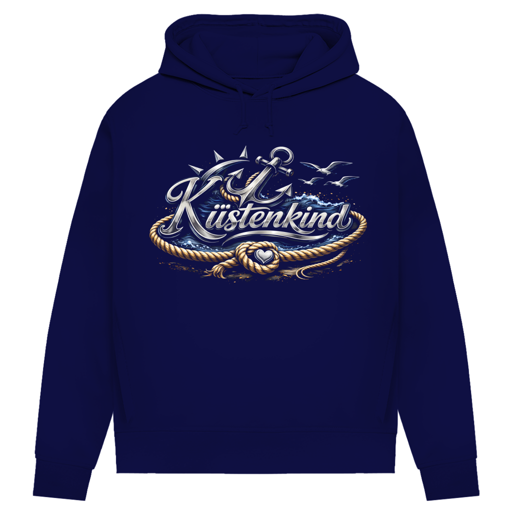 Hoodie Damen Küstenkind #600 blau-silber