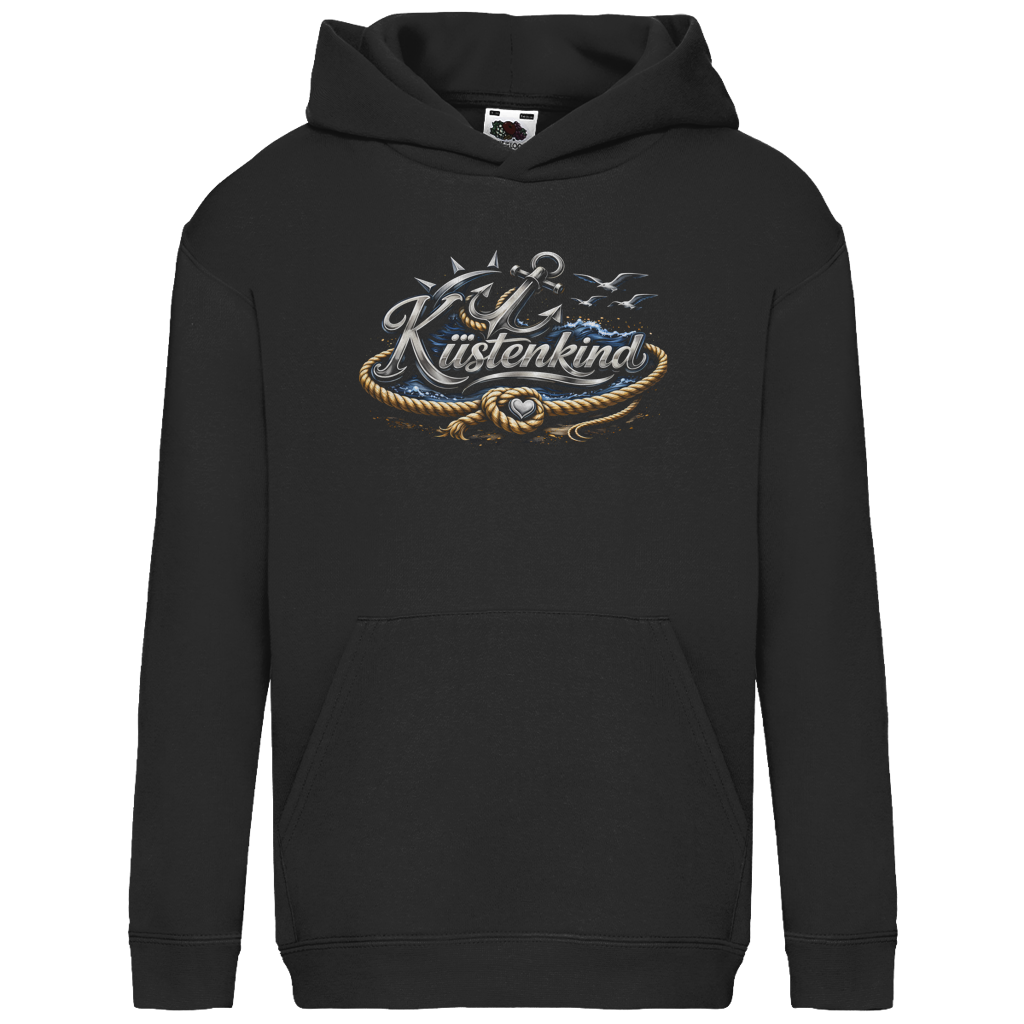 Hoodie Kinder Küstenkind #600 blau-silber