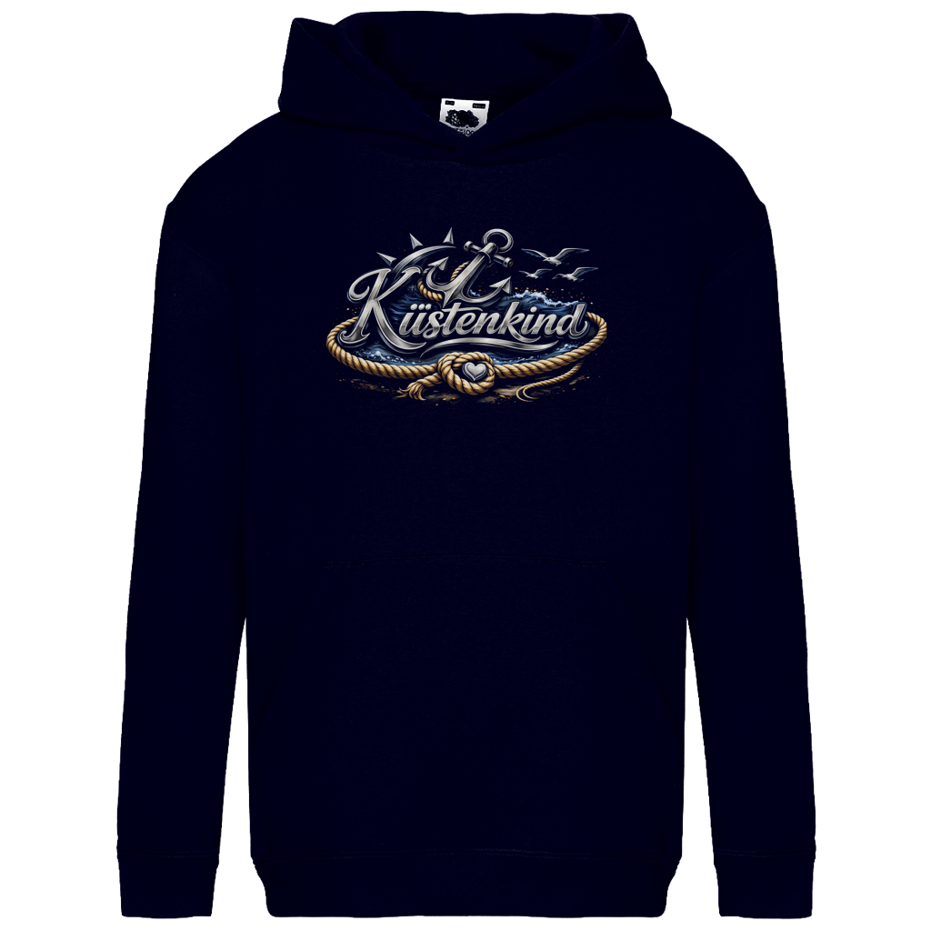Hoodie Kinder Küstenkind #600 blau-silber
