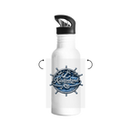 Edelstahl-Trinkflasche Küstenkind #600 blau-silber