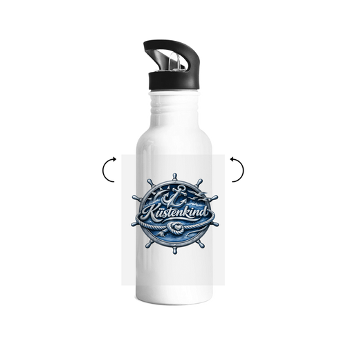 Edelstahl-Trinkflasche Küstenkind #600 blau-silber