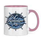Keramik-Tasse zweifarbig  Küstenkind #600 blau-silber