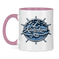 Keramik-Tasse zweifarbig  Küstenkind #600 blau-silber