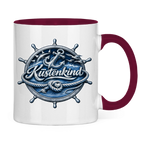 Keramik-Tasse zweifarbig  Küstenkind #600 blau-silber