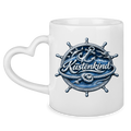 Keramik-Tasse mit Herzhenkel  Küstenkind #600 blau-silber