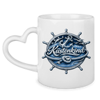 Keramik-Tasse mit Herzhenkel  Küstenkind #600 blau-silber