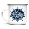 Emaille Tasse Küstenkind #600 blau-silber