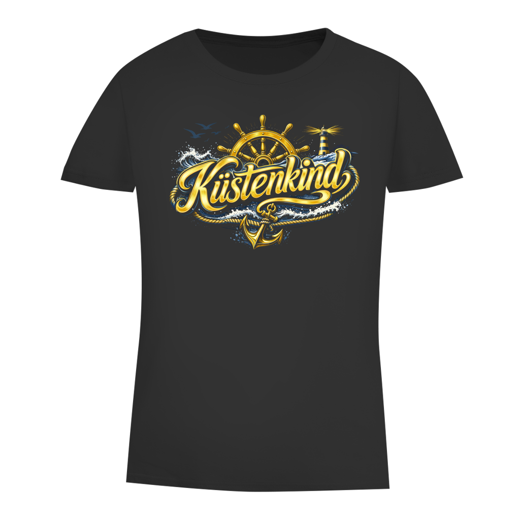 T-Shirt Damen Küstenkind #601 blau-gold