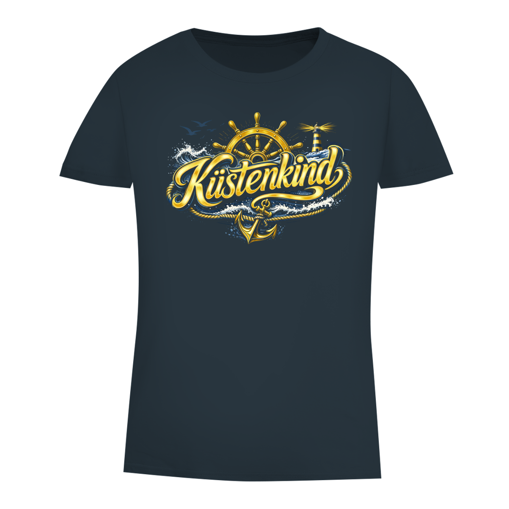 T-Shirt Damen Küstenkind #601 blau-gold