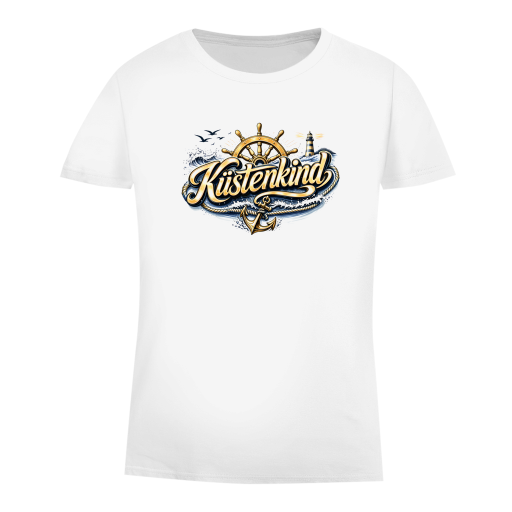 T-Shirt Damen Küstenkind #601 blau-gold
