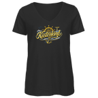 T-Shirt Damen V-Neck Küstenkind #601 blau-gold