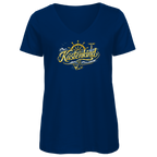 T-Shirt Damen V-Neck Küstenkind #601 blau-gold