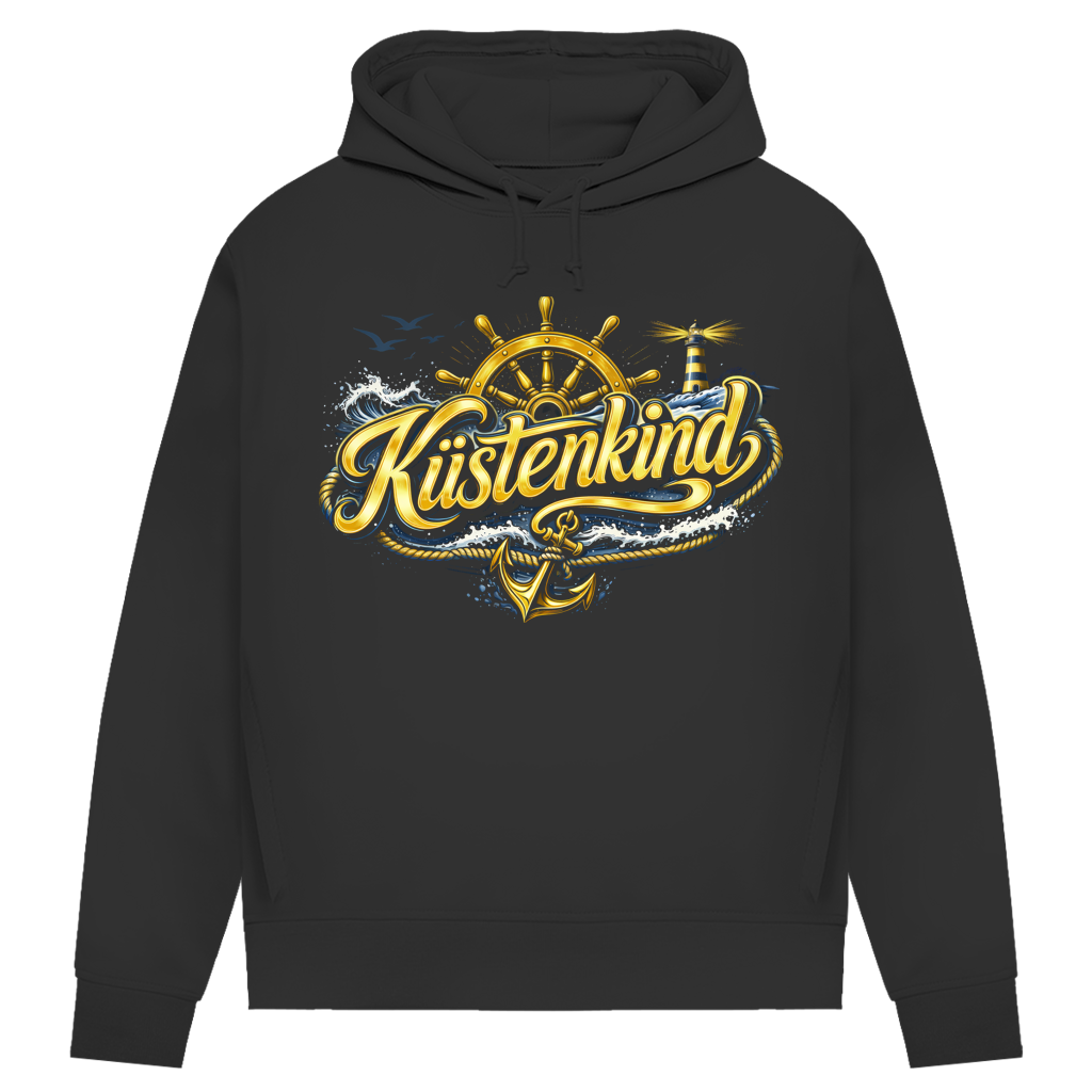 Hoodie Damen  Küstenkind #601 blau-gold