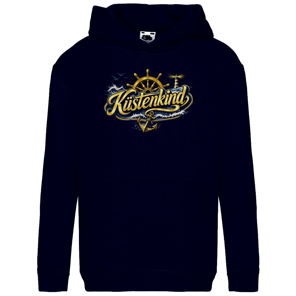 Hoodie Kinder Küstenkind #601 blau-gold