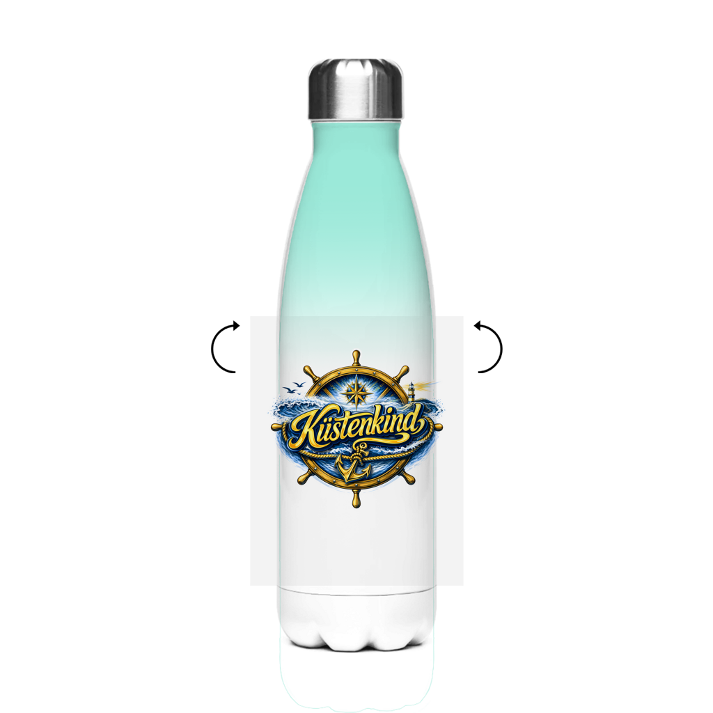 Edelstahl-Thermoflasche  Küstenkind #601 blau-gold